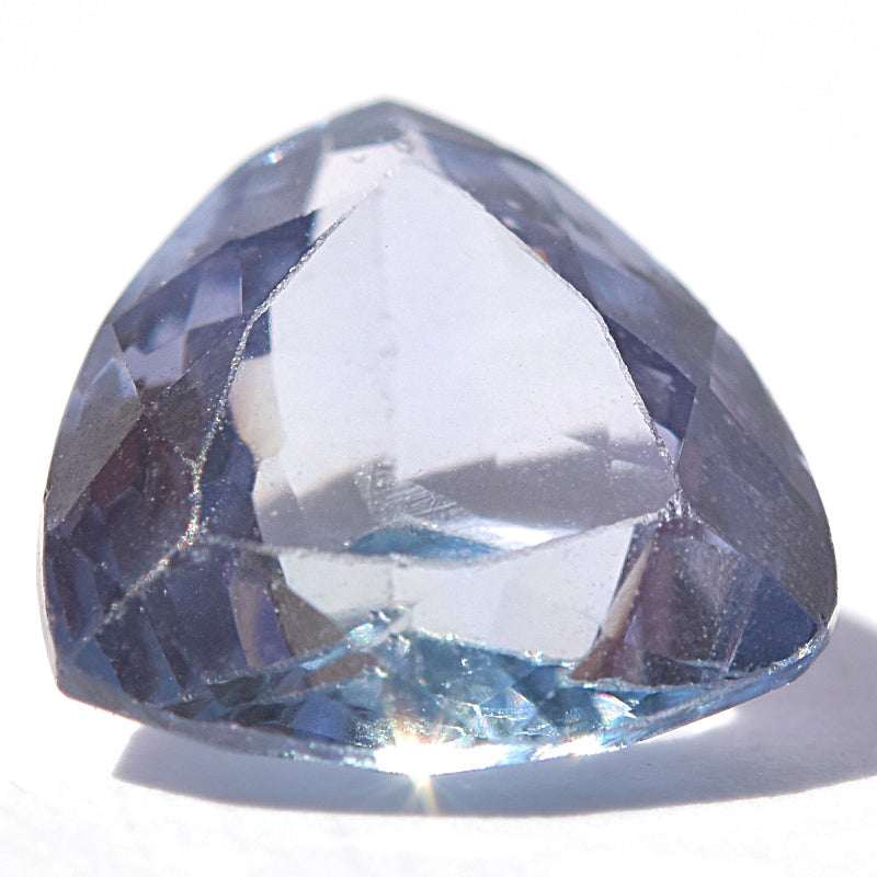 Purple-aquamarine tanzanite trilliant cut, ethically sourced from TAWOMA, 7.9x7.9mm SKU:TZ07