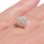 2.84 carat white compounded crystal freeform raw diamond