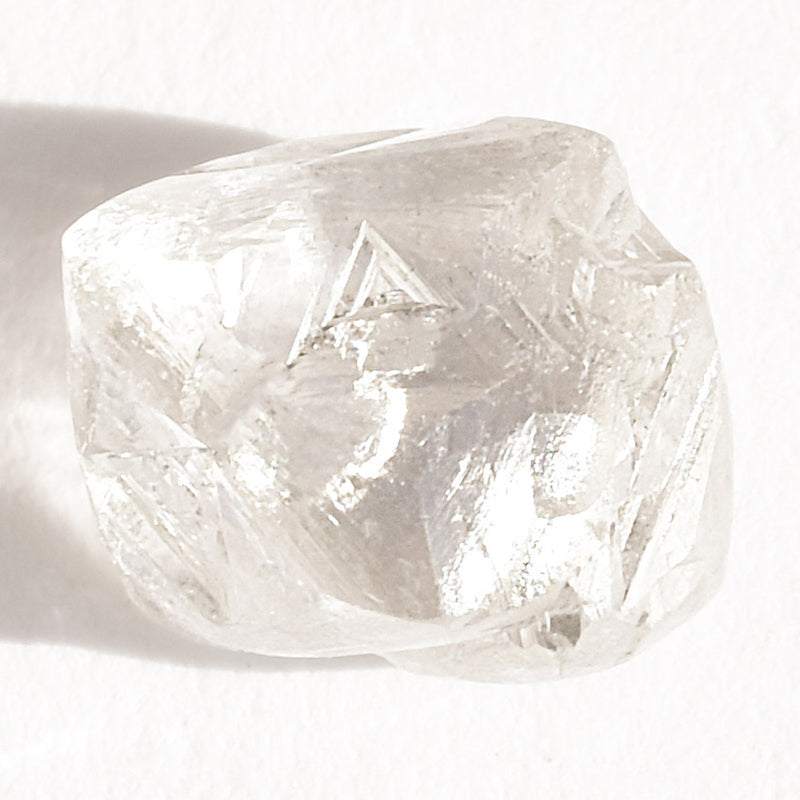 1.30 carat oblong octahedral rough diamond