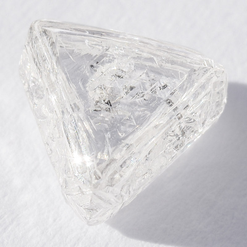 1.12 carat geometrical and proportional raw diamond triangle