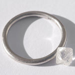 0.93 carat glassy and clear raw diamond octahedron
