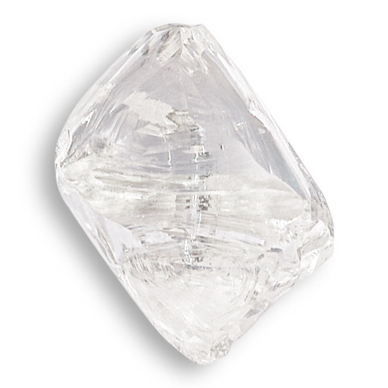 0.93 carat glassy and clear raw diamond octahedron