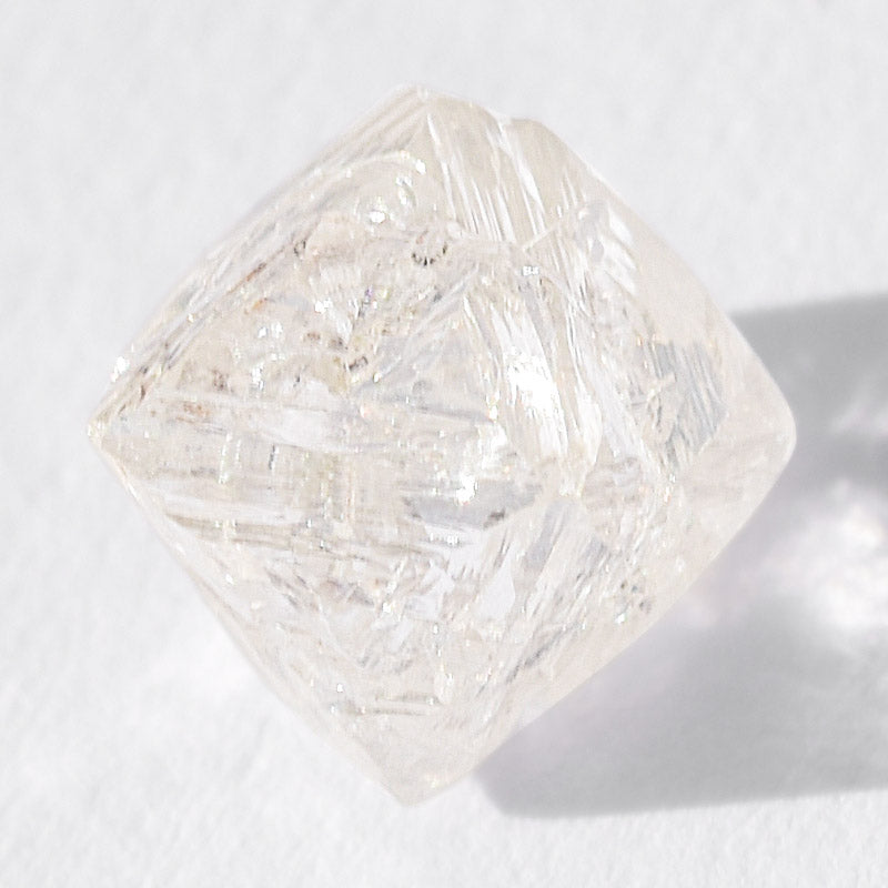 1.53 carat beautiful faint yellow octahedral raw diamond