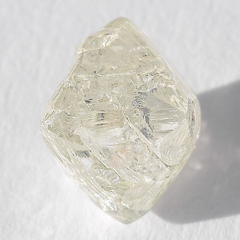 1.36 carat rare light green rough diamond octahedron