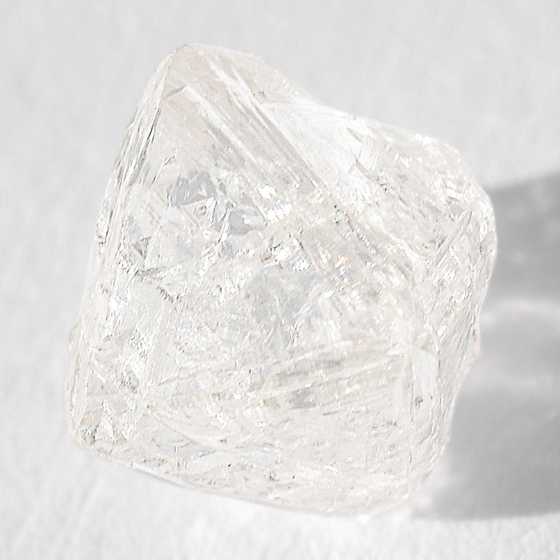 1.04 carat clean, clear and proportionate raw diamond octahedron