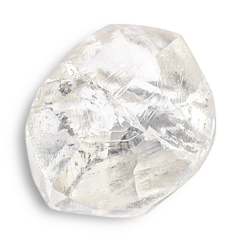 0.91 carat magnificent and animated raw diamond dodecahedron