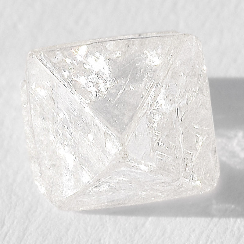 1.63 carat classic and excellent raw diamond octahedron