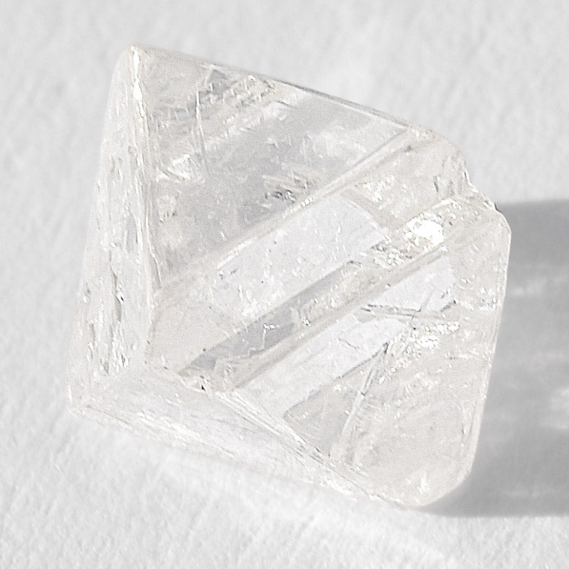1.63 carat classic and excellent raw diamond octahedron