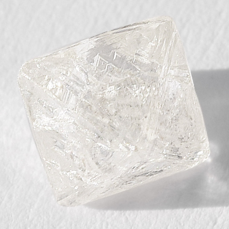 1.10 carat proportionate and classic raw diamond octahedron