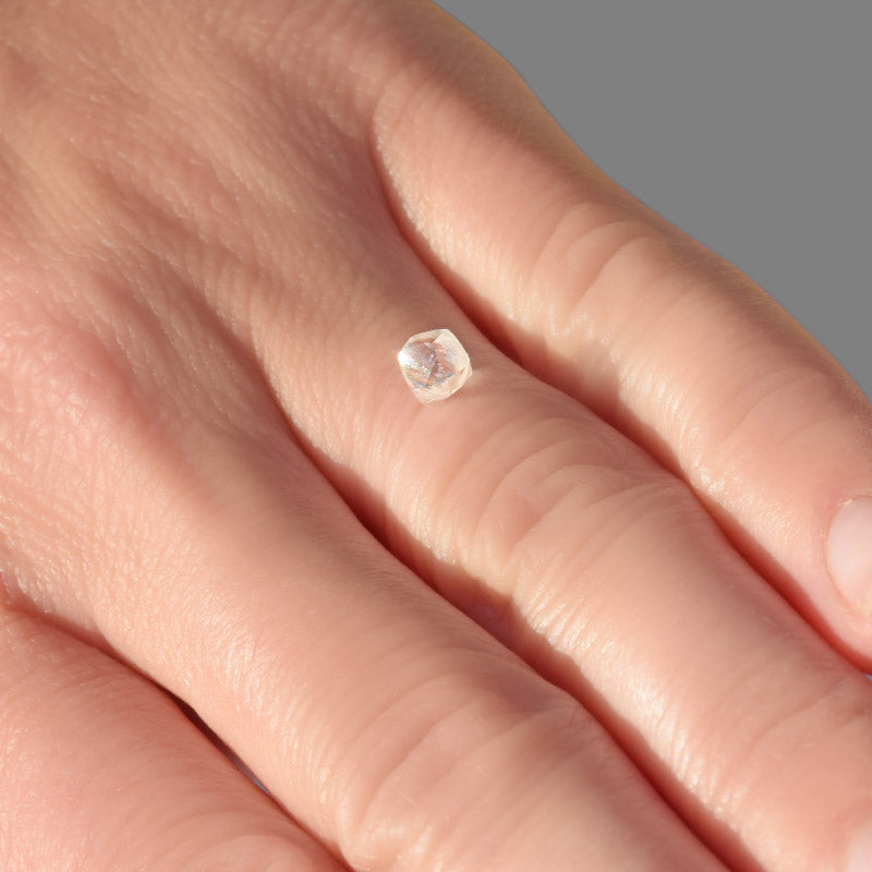 0.85 carat diamond ring on finger Clearance