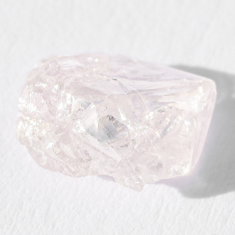 1.115 carat light purple-silver freeform raw diamond