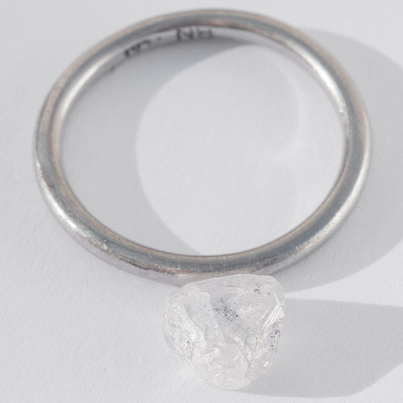 1.44 carat earthy two-toned triangular rough diamond