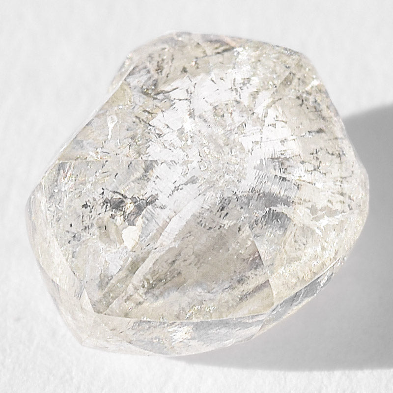 1.53 carat beautiful faint yellow octahedral raw diamond