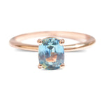 Cushion cut ceylon sapphire solitaire