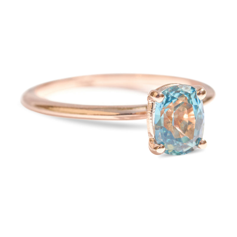 Cushion cut ceylon sapphire solitaire