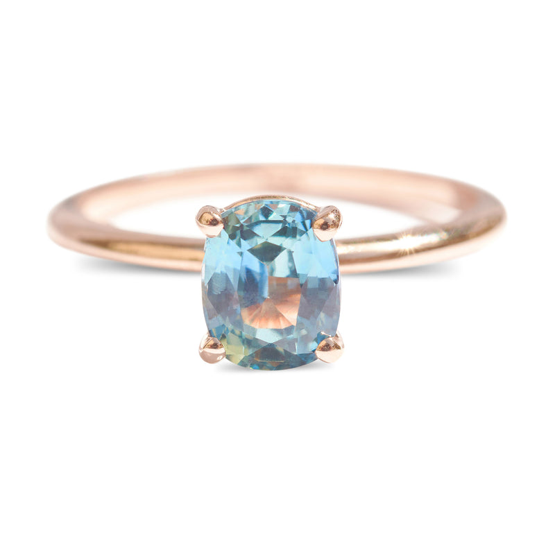 Cushion cut ceylon sapphire solitaire