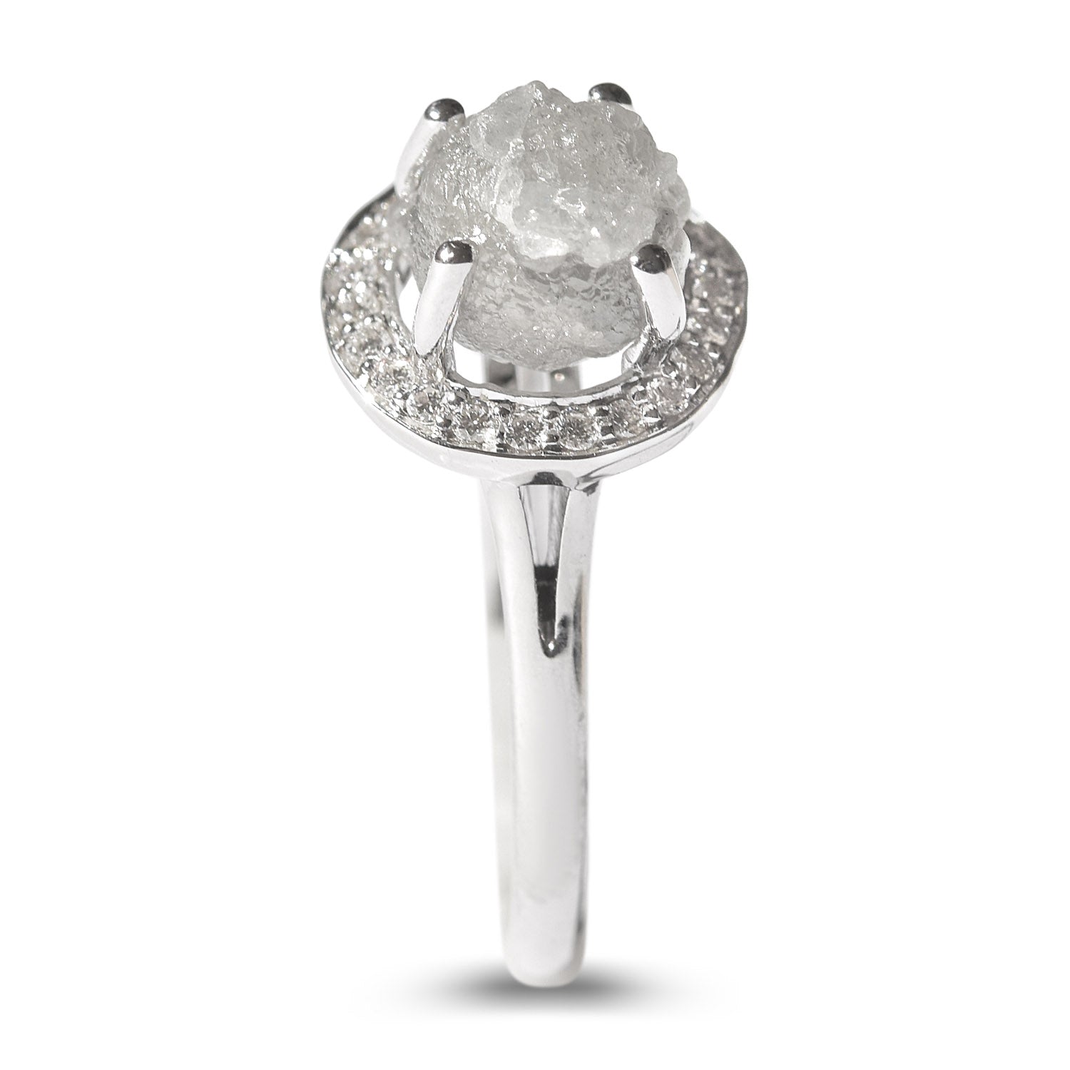 Hila Ring - A Raw Diamond Halo Engagement Ring - Ring Design for Ring Builder