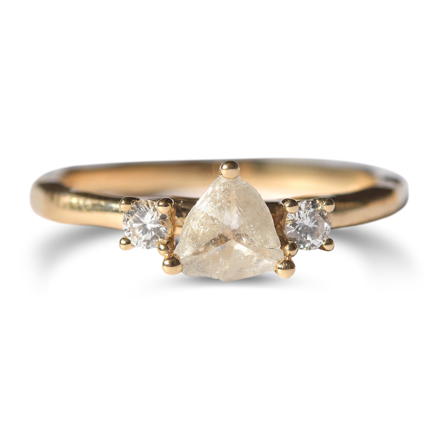Te'anim Ring - A three-stone raw diamond or sapphire engagement ring - Ring Design for Ring Builder