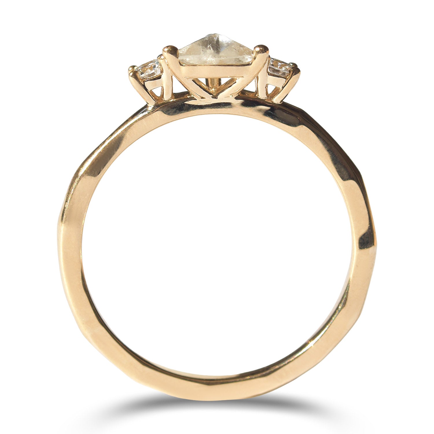 Te'anim Ring - A three-stone raw diamond or sapphire engagement ring - Ring Design for Ring Builder