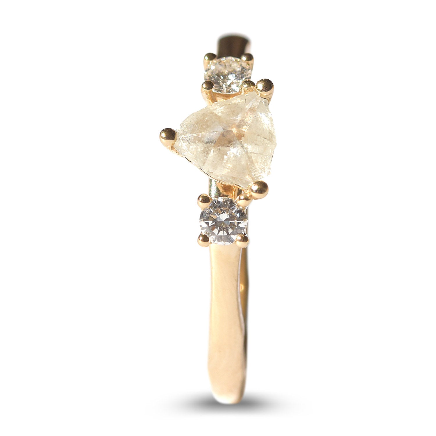 Te'anim Ring - A three-stone raw diamond or sapphire engagement ring - Ring Design for Ring Builder