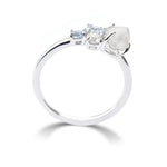 Raziel ring - a customizable rough diamond and sapphire cluster engagement ring