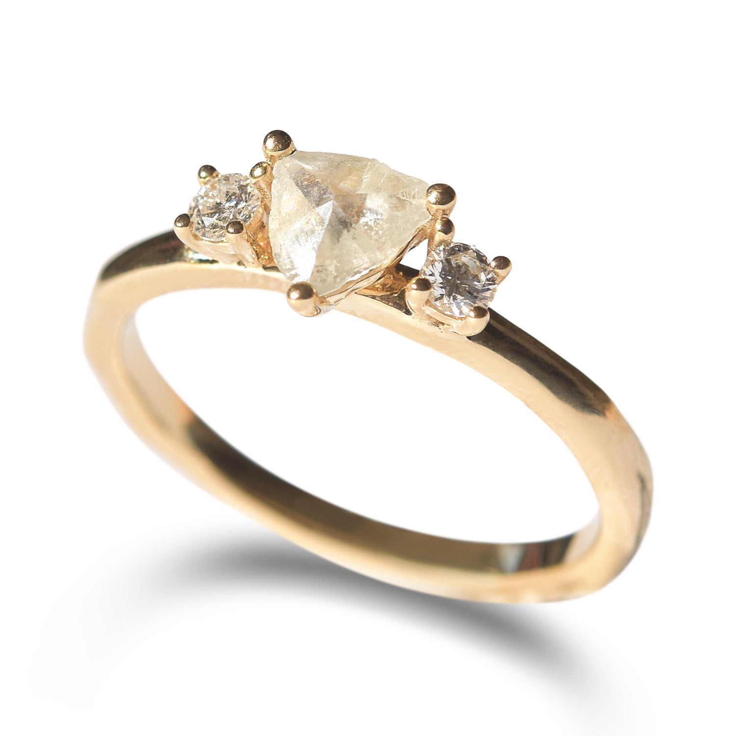 Te'anim Ring - A three-stone raw diamond or sapphire engagement ring - Ring Design for Ring Builder
