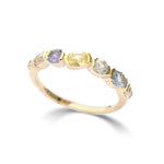 The Aderet ring - a stacking ring made with multicolored mine-to-market sapphires