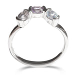 Angled customizable triple sapphire stacking ring