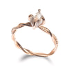 The Gefen ring - a vinelike, twisted gold rough diamond engagement ring