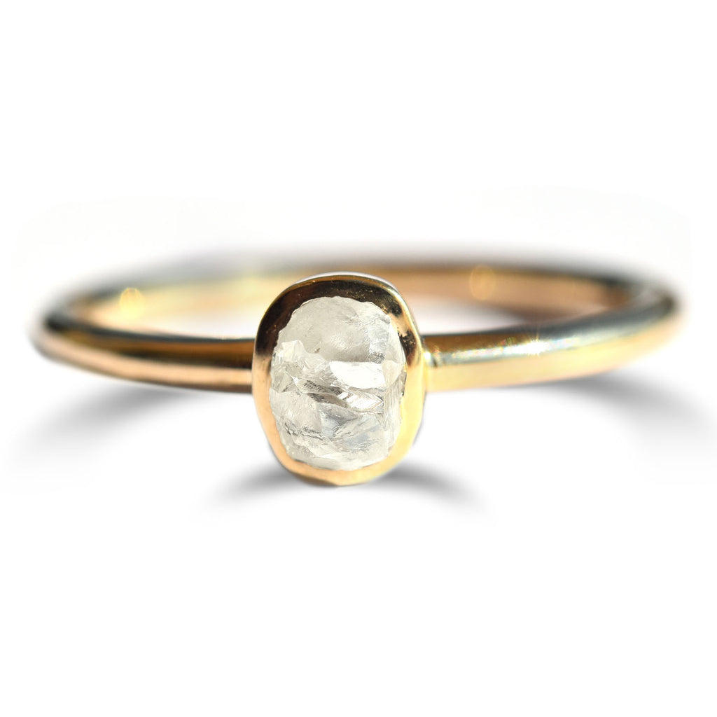 Olivia Ewing | Naples Three Stone Ring with Rough Diamond