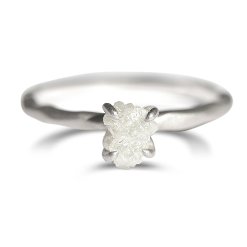 Raw Diamond engagement ring with natural contours