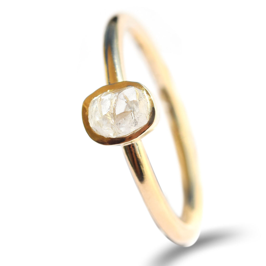 The Ora ring - a bezel set rough diamond engagement ring