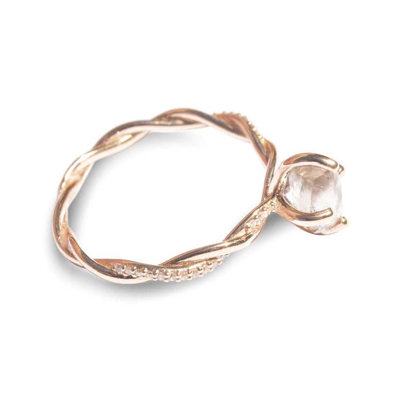 The Gefen ring raw diamond engagement ring rustic engagement ring 