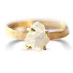 The midbar ring - a raw diamond engagement ring made my hand with natural contouring on the band