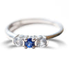 Three sapphire stacking ring or wedding band