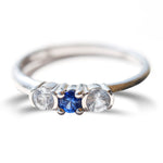 Three sapphire stacking ring or wedding band