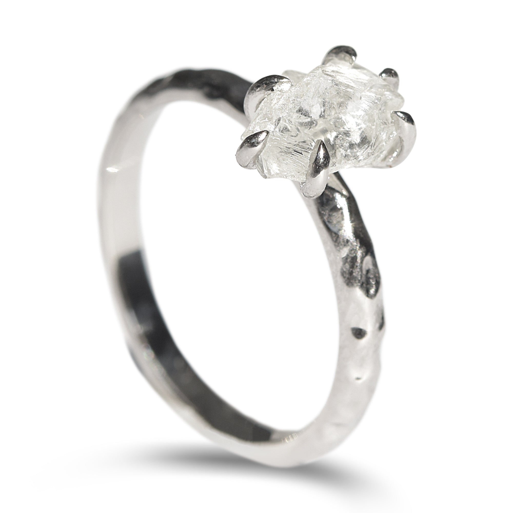 Ruah Ring - A natural raw diamond or raw sapphire engagement ring - Ring Design for Ring Builder