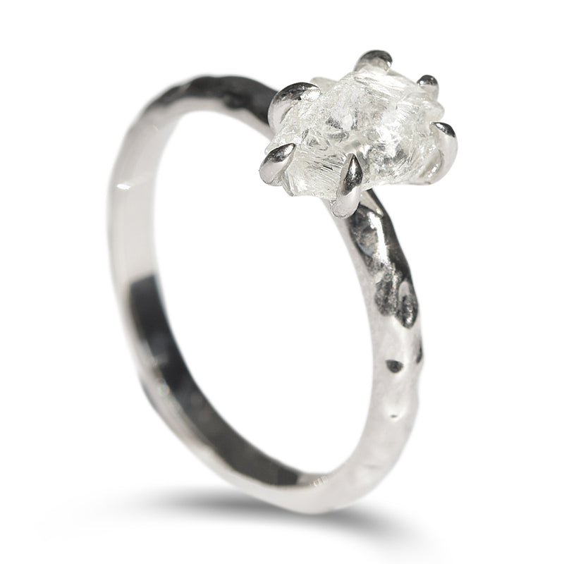 Ruah Ring - A natural raw diamond or raw sapphire engagement ring