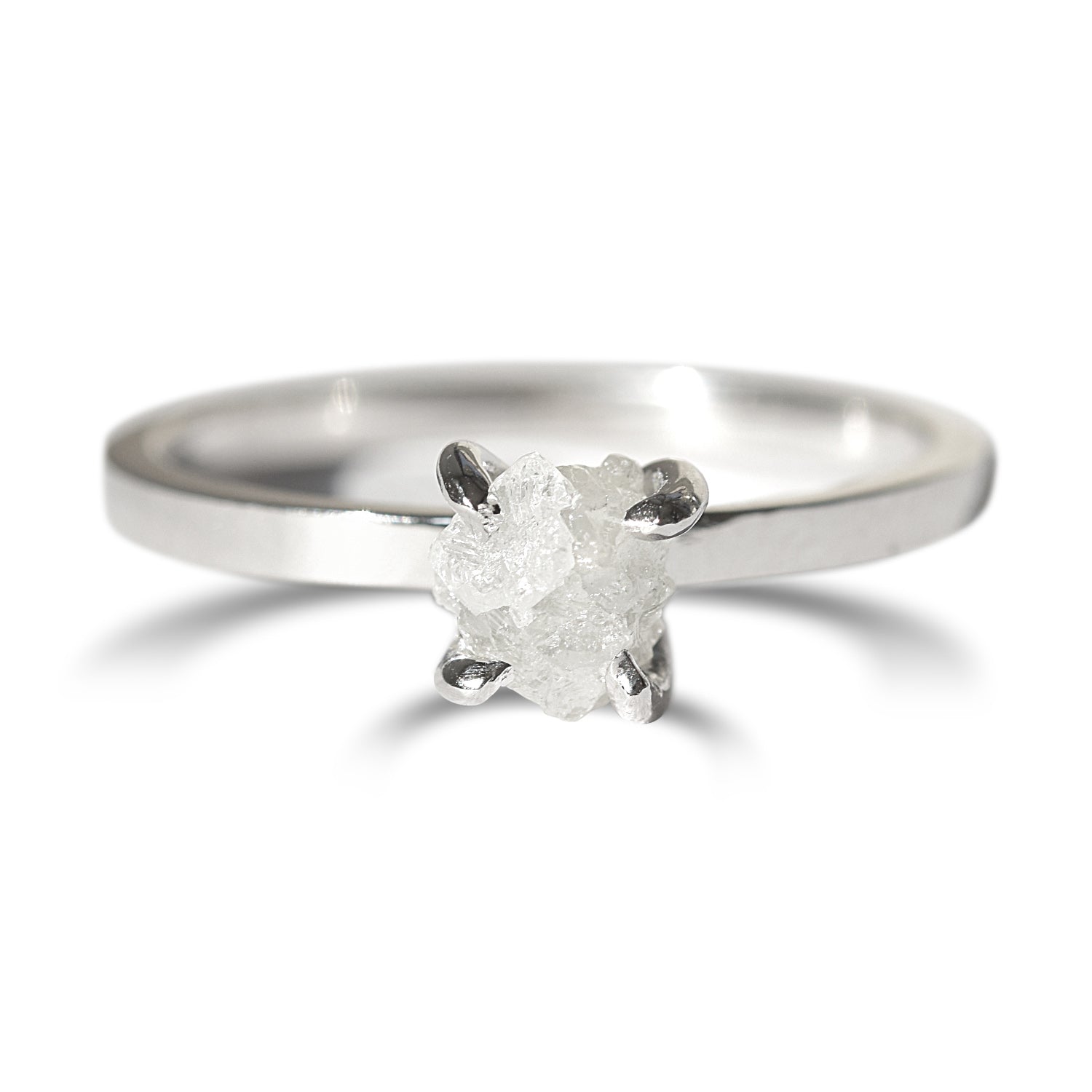 Shana Ring -  A square banded rough diamond engagement ring - Ring Design for Ring Builder