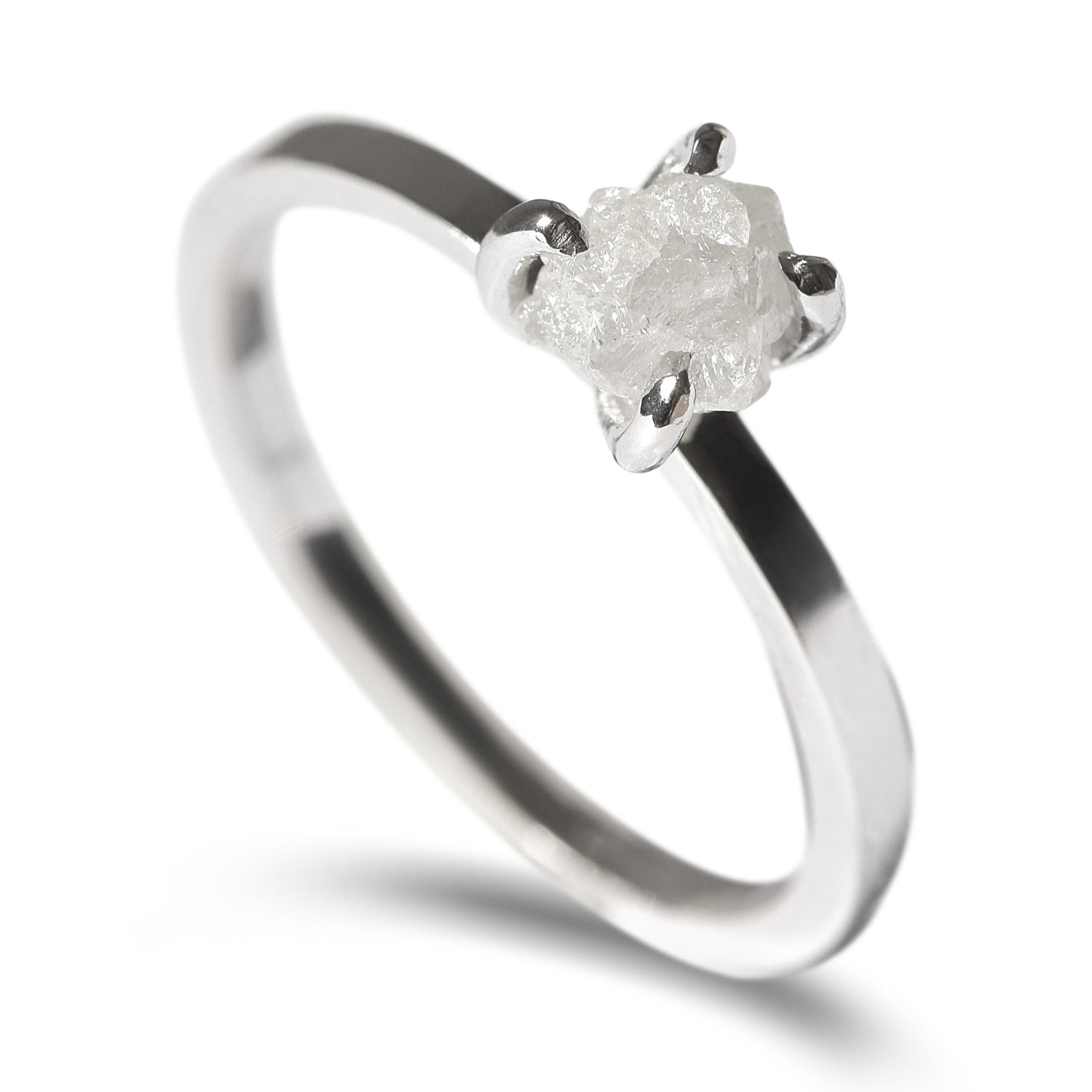 Shana Ring -  A square banded rough diamond engagement ring - Ring Design for Ring Builder