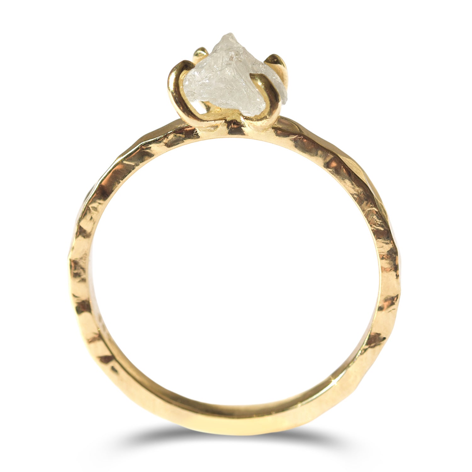 Midbar Ring - A hammered engagement ring for any type of stone - Ring Design for Ring Builder