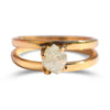 The Ezaria ring - a raw diamond engagement ring that is double banded, without hammering