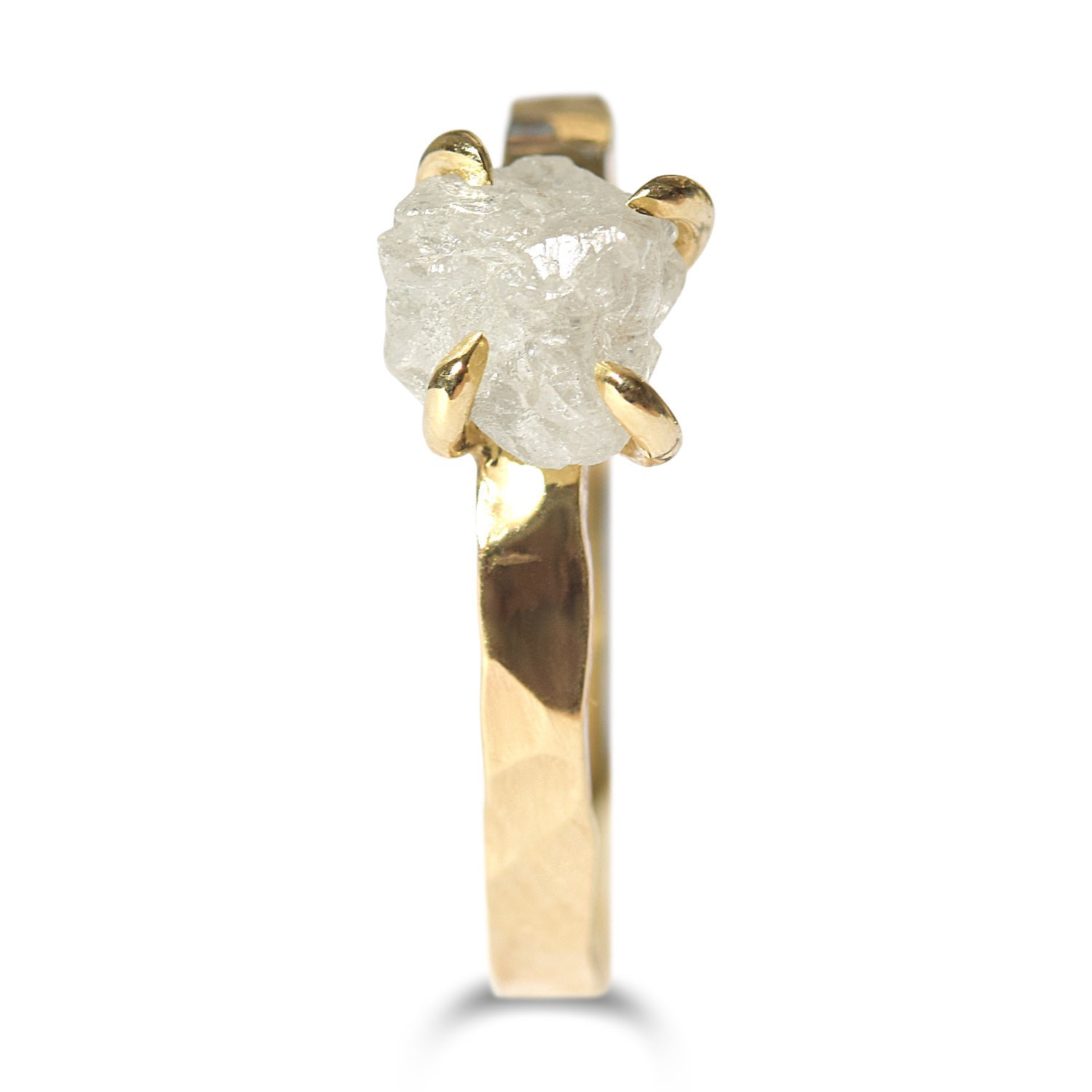 Hammered gold sales engagement ring