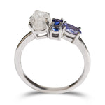 Raziel ring - a customizable rough diamond and sapphire cluster engagement ring