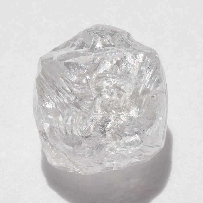 1.74 carat clear and white rough diamond octahedron