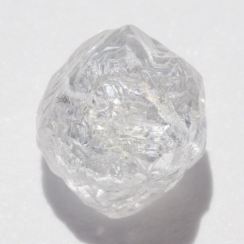 1.74 carat clear and white rough diamond octahedron