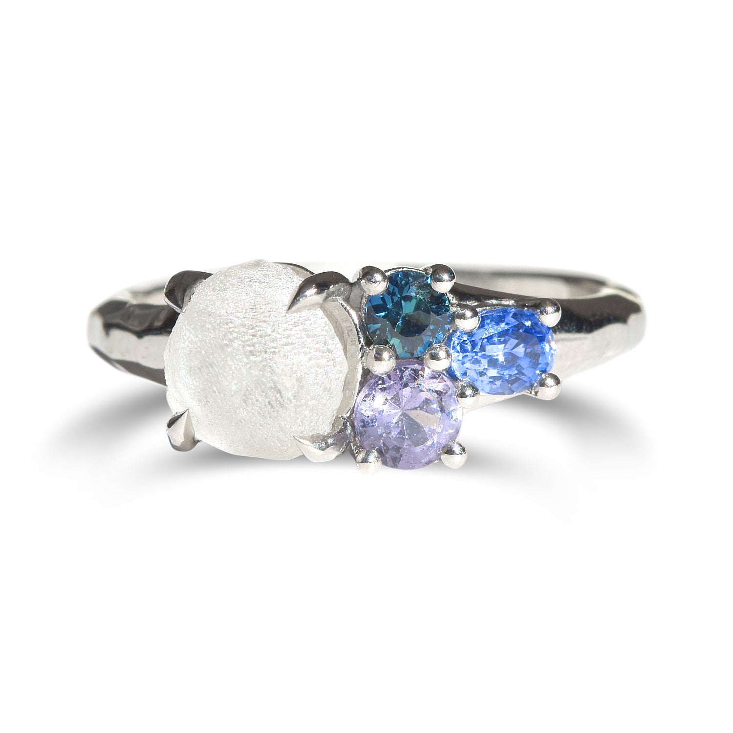 Raziel ring - a customizable rough diamond and sapphire cluster engagement ring - Ring Design for Ring Builder