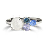 Raziel ring - a customizable rough diamond and sapphire cluster engagement ring