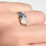 Raziel ring - a customizable rough diamond and sapphire cluster engagement ring - Ring Design for Ring Builder