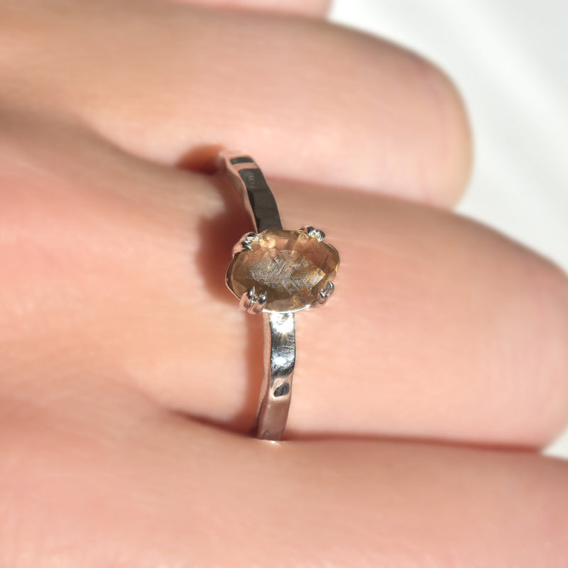 Sal Ring - A double pronged ring with a hammered band